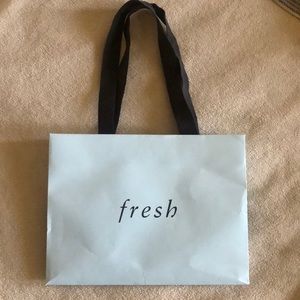 fresh Luxury Small Blue Paper Bag W/Cloth Handles / Used Twice / Authentic